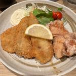 松浦アジフライと唐揚げのランチ
