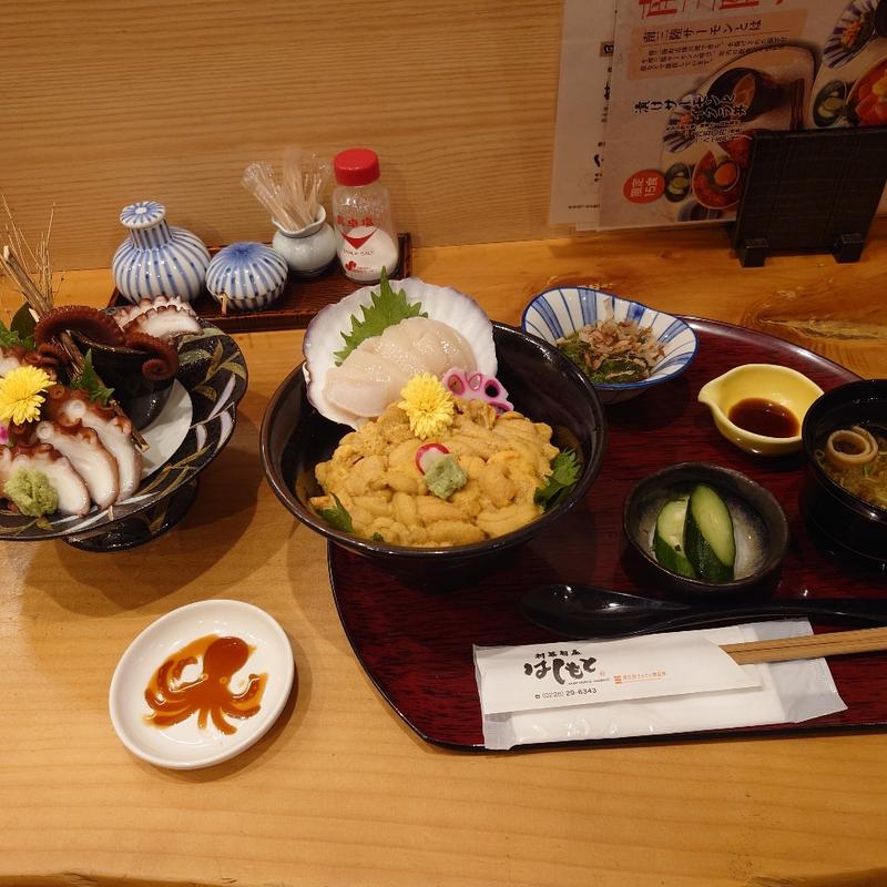 うにホタテ丼(創菜旬魚はしもと)