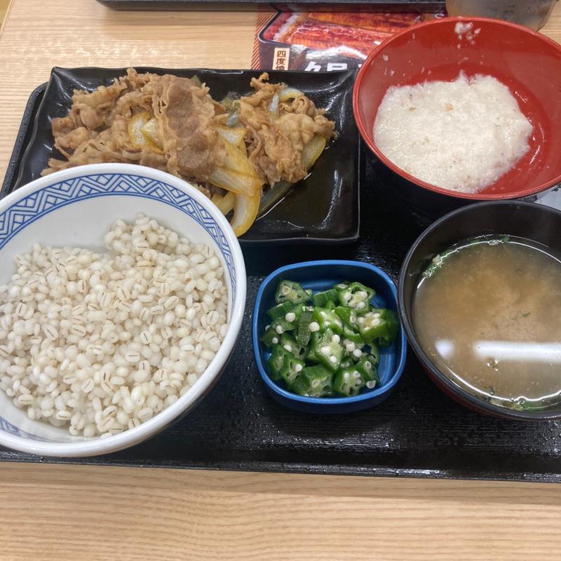 麦とろ御膳肉2倍(吉野家 春吉店)