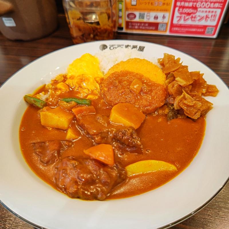 バターチキンカレー(スクランブルエッグ・やさいトッピング)(CoCo壱番屋 JR石川町駅南口店)