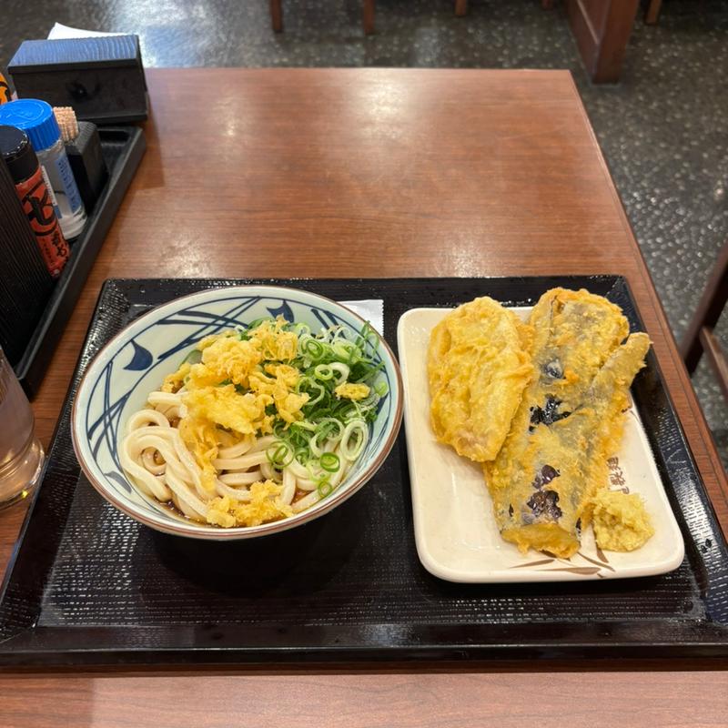 ぶっかけ冷や+茄子天/蓮天(丸亀製麺習志野台)