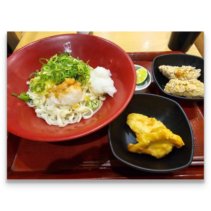 とり天すだちおろしうどん 並＋
鶏から 2個(なか卯 平井南口店)