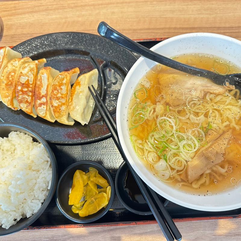 小竹屋佐野ラーメン、餃子ライスセット(都賀西方パーキングエリア(下り)レストラン・スナックコーナー )