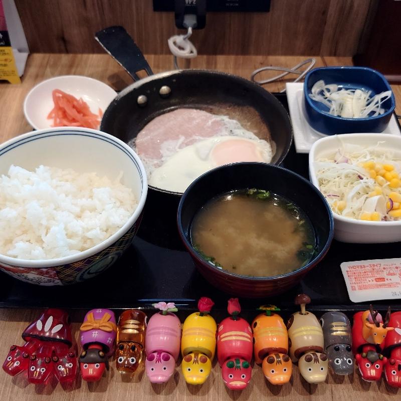 ハムエッグ納豆定食(吉野家 ４９号線郡山東店 )