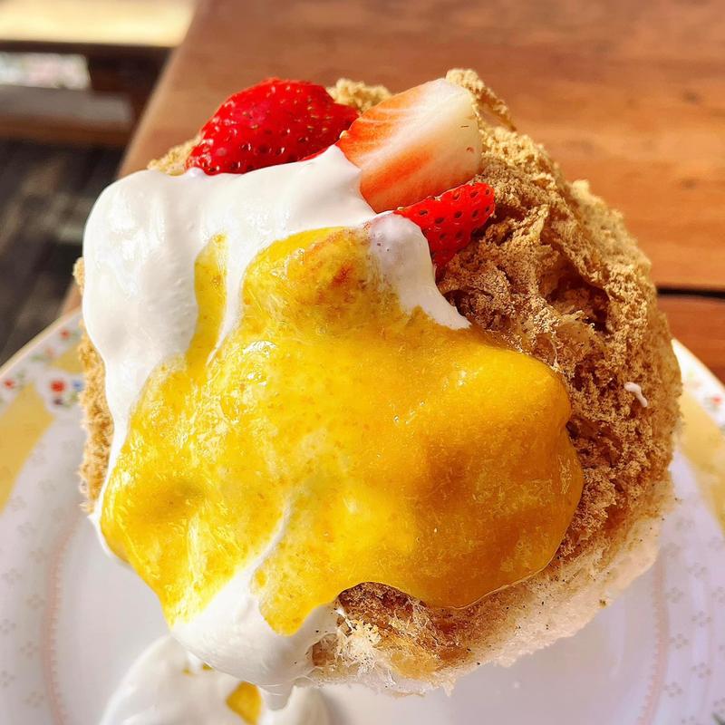 黒蜜きな粉と金柑のかき氷(しあわせ かき氷店)