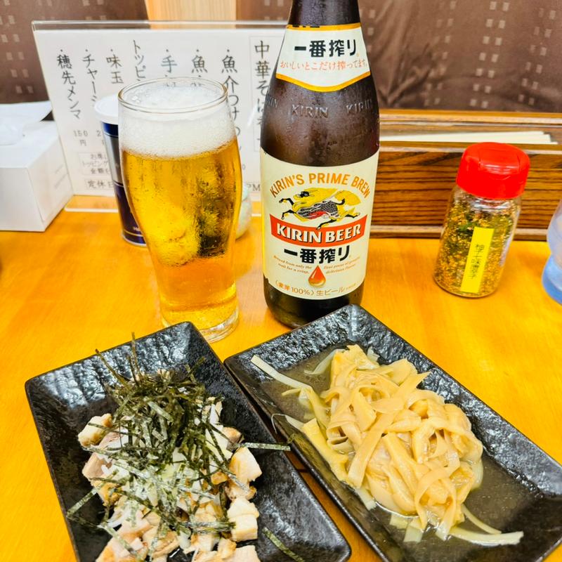 サービスお通し2品(中華そば 香十)