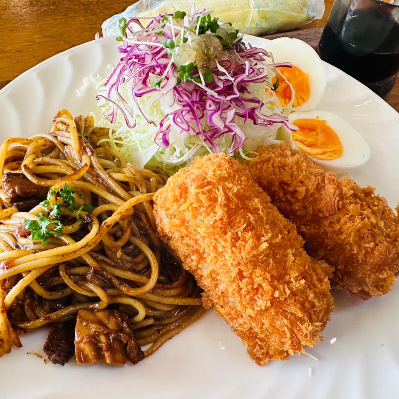 カニクリームコロッケ定食(カフェレスト シエン)