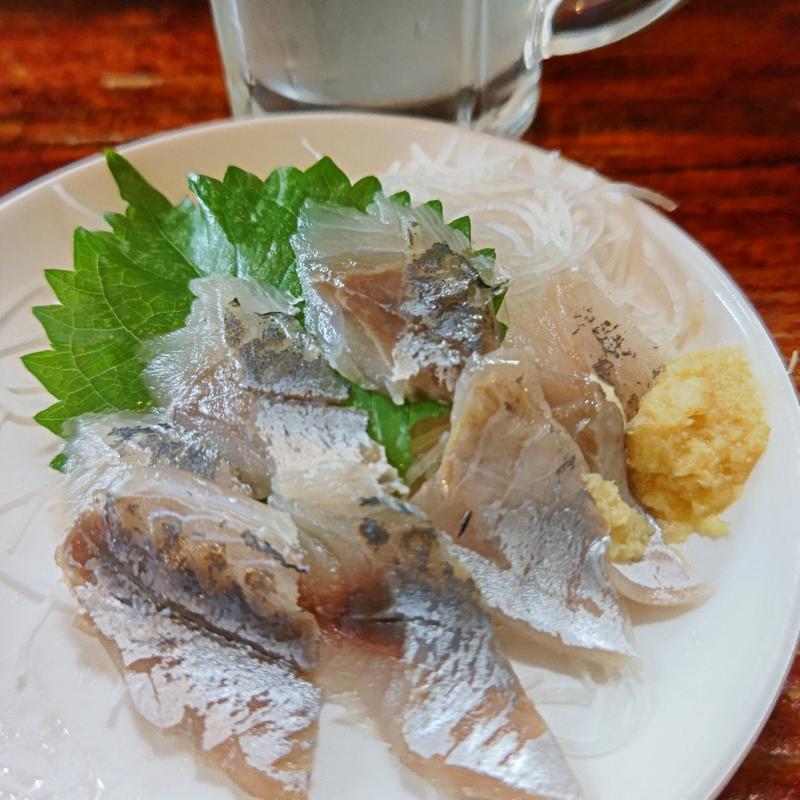 あじ刺し(国民酒場あさひや じぃえんとるまん)