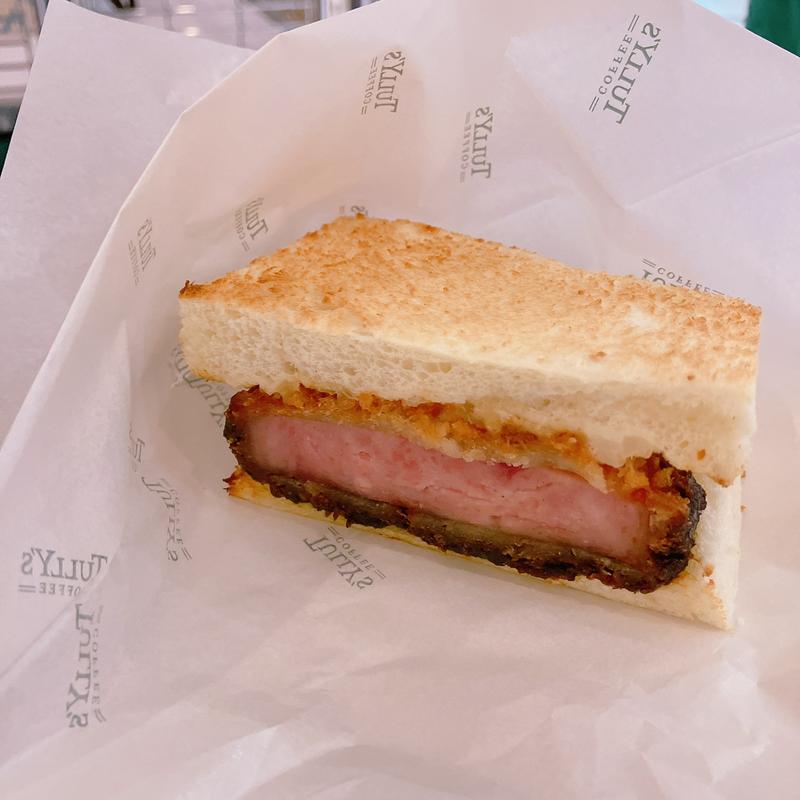 極厚ハムカツサンド(タリーズコーヒー 池袋サンシャインシティアルパ店)