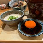 満月たまご、出汁とろろトッピング
