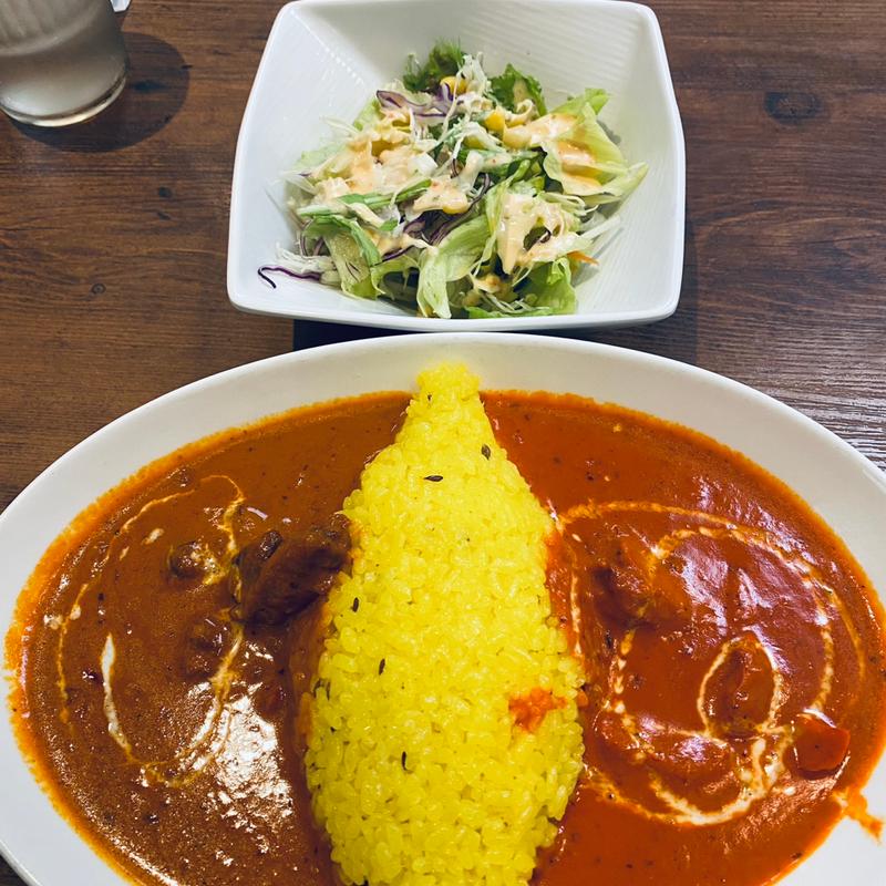 ダブルカレーライスセット　マトン&スペシャルバターチキン(インド・タイ料理レストラン 絆)