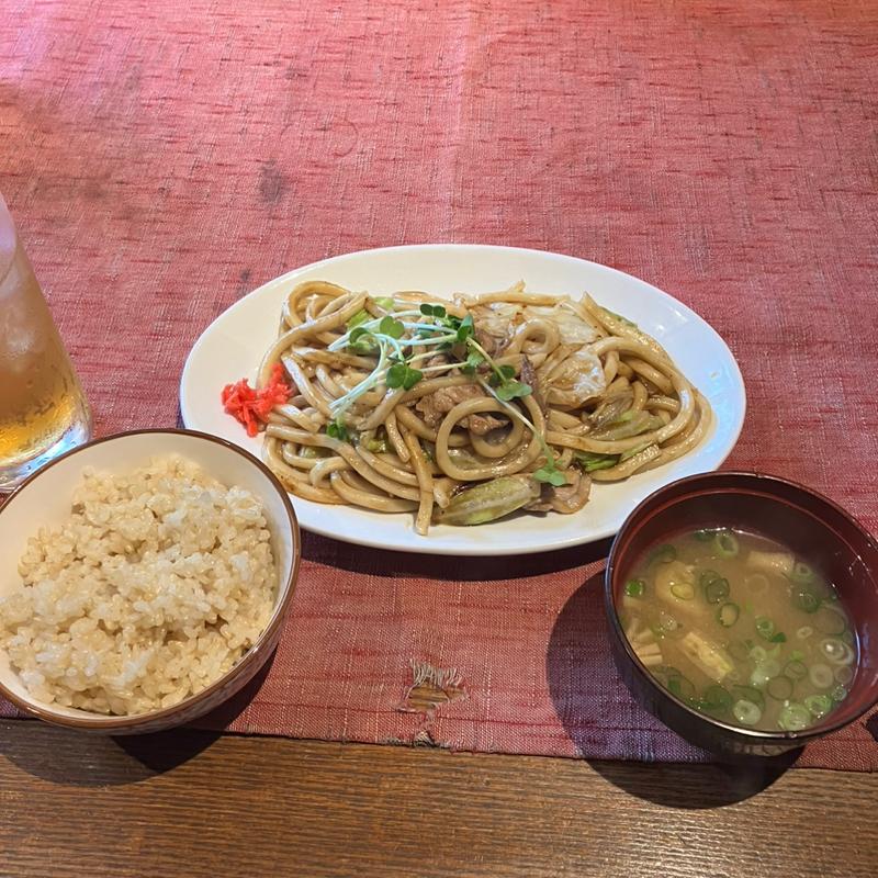 焼うどん定食(やきやき晴の花)