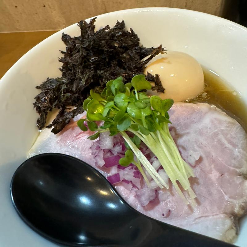 サンマ✖️伊吹の荒炊き煮干し蕎麦(味玉 岩のり)(麺や空と大地)