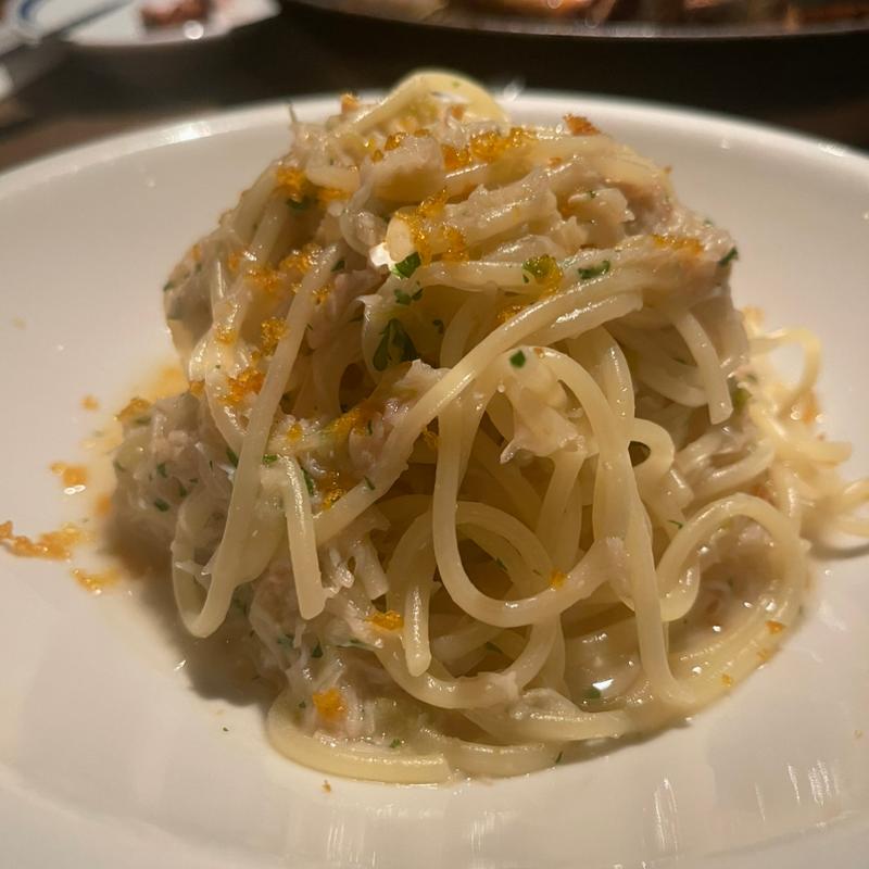 蟹と白葱の唐墨ソースのパスタ(A LONG VACATION. | アロングバケーション.)