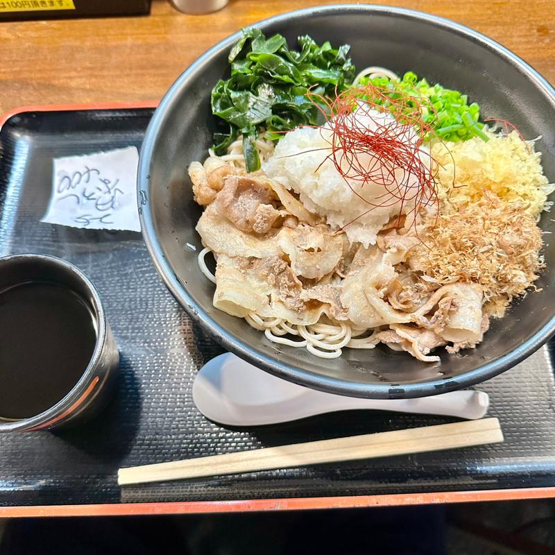 冷やし肉ぶっかけ(ざるそば屋)