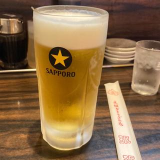 山椒ユーリンチービールセットと焼き餃子(珉珉 桃山店 （みんみん）)