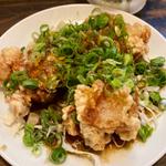山椒ユーリンチービールセットと焼き餃子(珉珉 桃山店 （みんみん）)