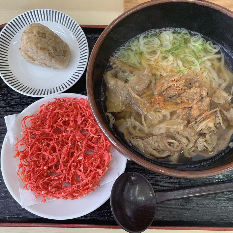 かしわ紅天うどん(うどん処 ひじり-hijiri-)