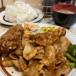 ポークからし焼肉&メンチカツランチ(大)(洋包丁 高田馬場店)