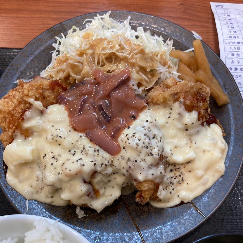 チキン南蛮定食 ご飯大盛(からやま 多摩永山店)