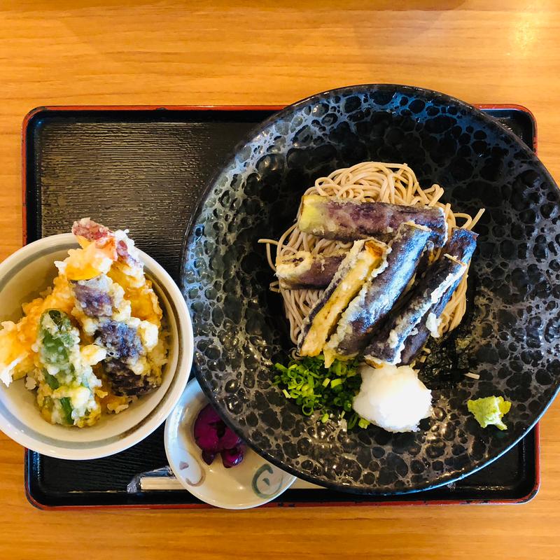 揚げなすおろしそば セット(農園レストラン だいだい)