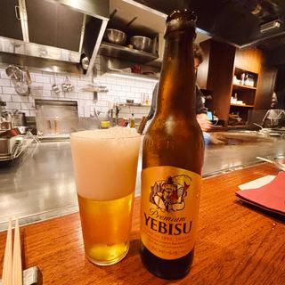 瓶ビール小瓶エビスビール(鉄板バル チェローナ)