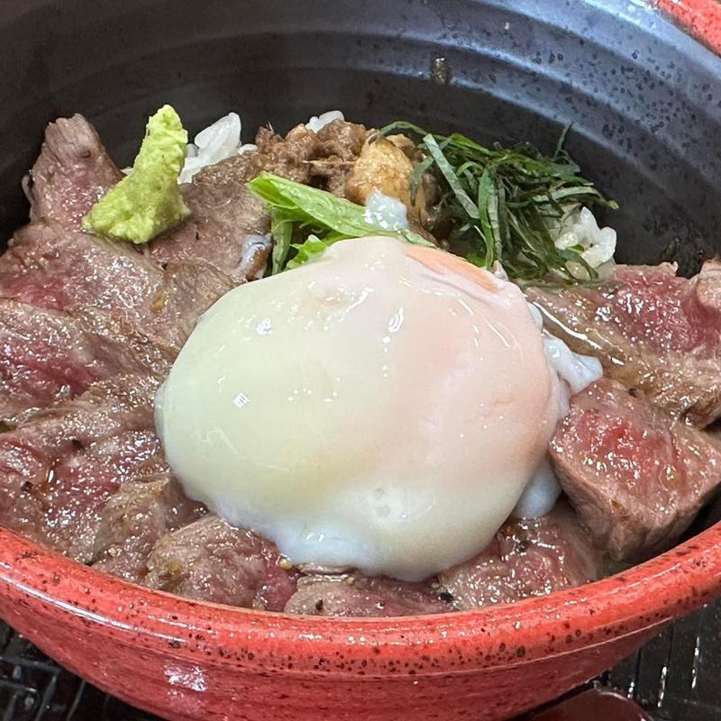 あか牛丼 肉吸い定食セット(あか牛食堂 よかよか 道の駅鹿北 小栗郷)