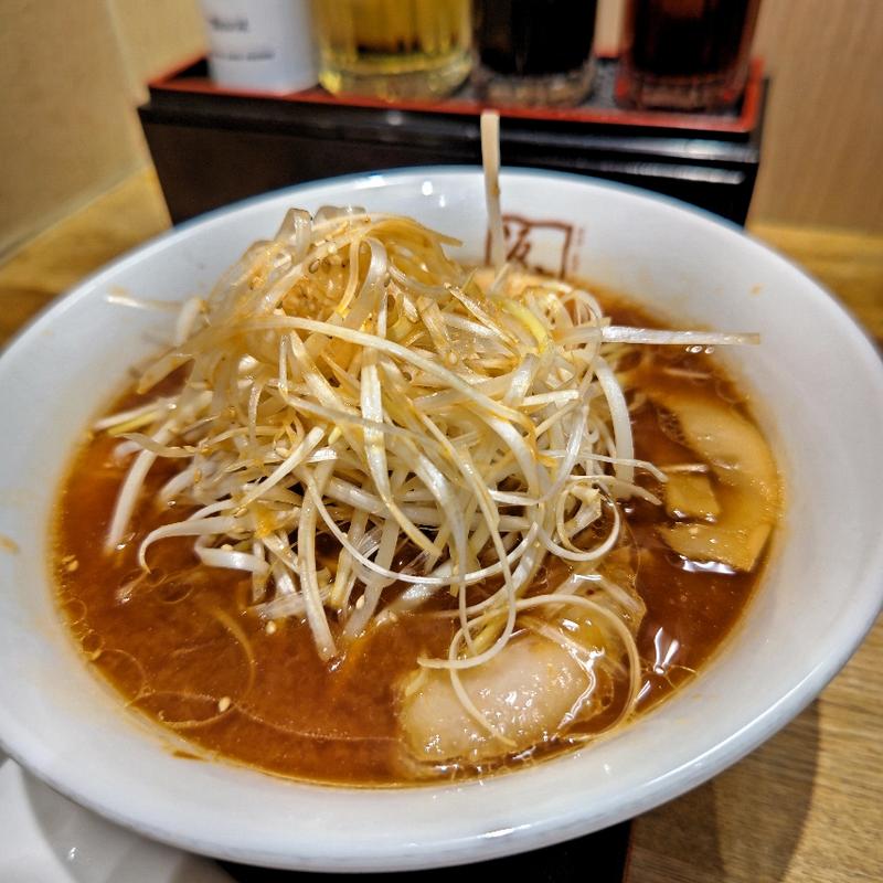味噌味のねぎラーメン(喜多方ラーメン 坂内 石川町店)