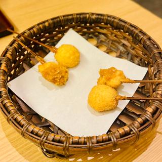 おまかせ　焼き茄子と鶏ささみ おろしポン酢・蛸の玉子真丈(串亭 ルミネ池袋)