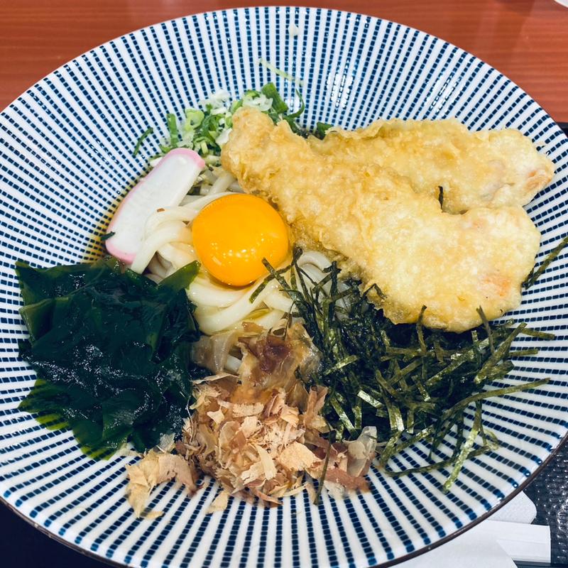 とり天冷しぶっかけうどん(里のうどん 多摩センター店)