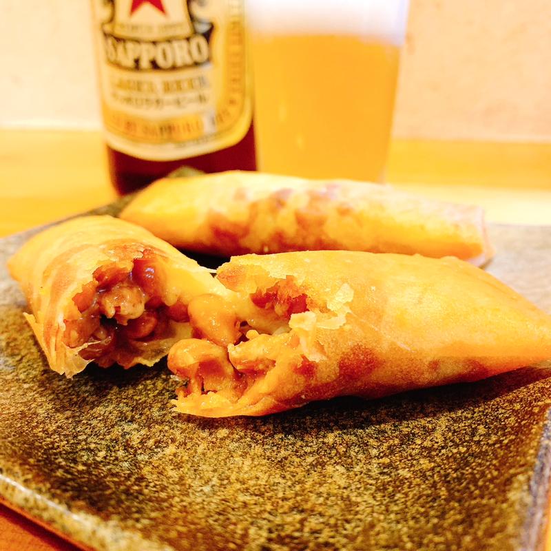納豆チーズ春巻(居酒屋 六べぇ)