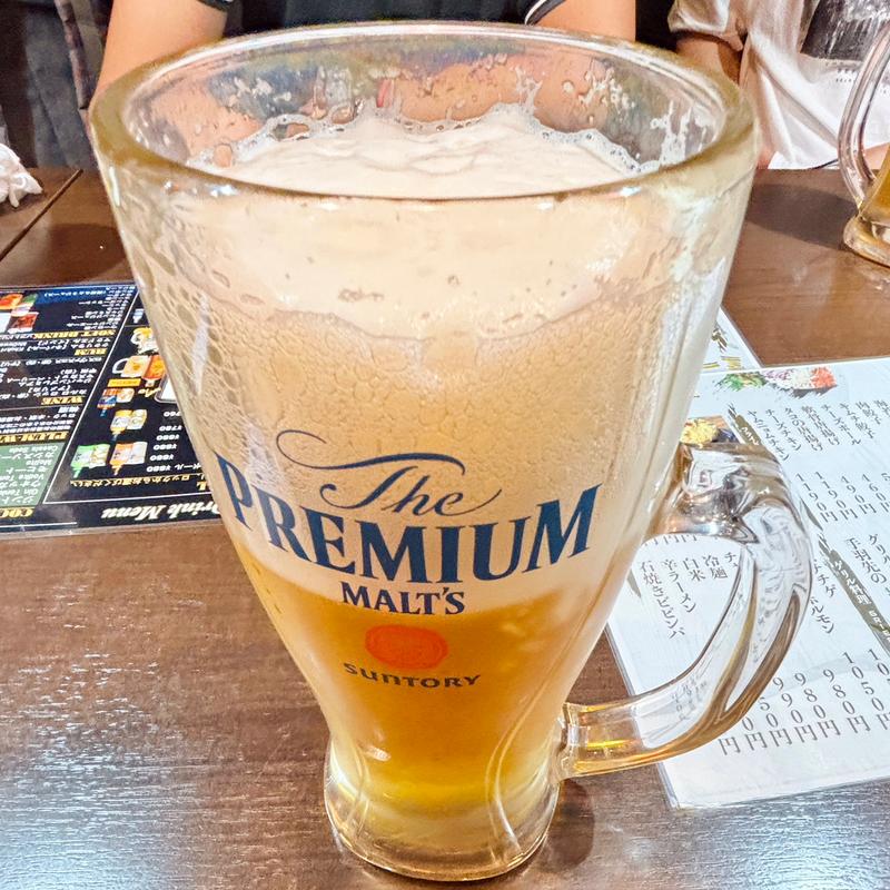 神泡のザ・プレミアム・モルツ生大ジョッキ(ミートデ五反田)