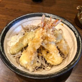 海老の天ぷらぶっかけ蕎麦(和食麺処サガミ 堺山本店)