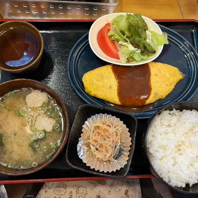 オムレツ定食(市松庵)