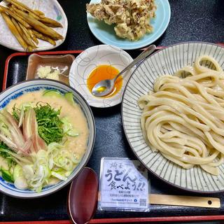 冷汁うどん 舞茸天 きんぴら