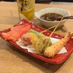 海老天、ホタテ磯部天、夏野菜よくばり天、紅しょうが天