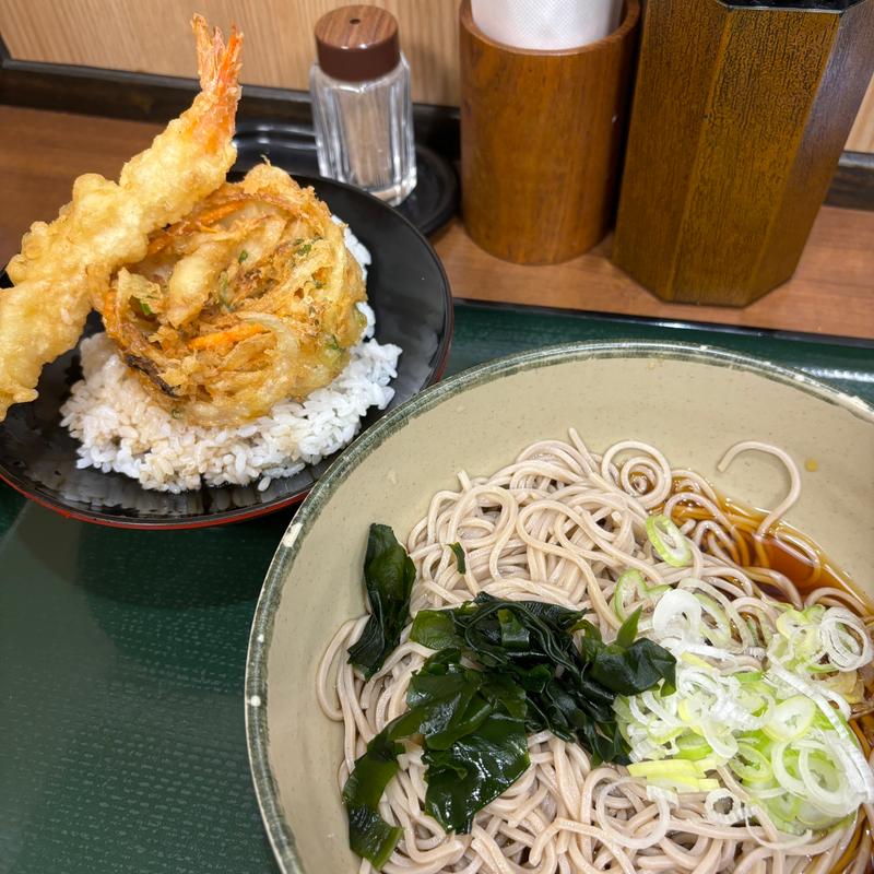 ミニ海老&かき揚げ丼セット(名代 箱根そば 登戸店)