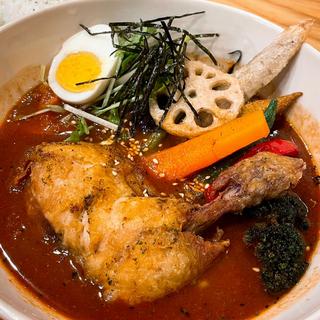 奇跡のパリパリチキン+トマトスープ(札幌スープカレー ヒグマ)