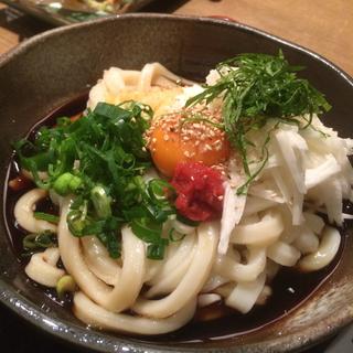 梅肉と山芋タンザクのサクサクぶっかけ(うを吉)