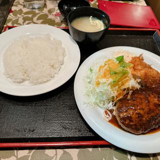 ハンバーグ&ヘレカツセット(グリル ロン)