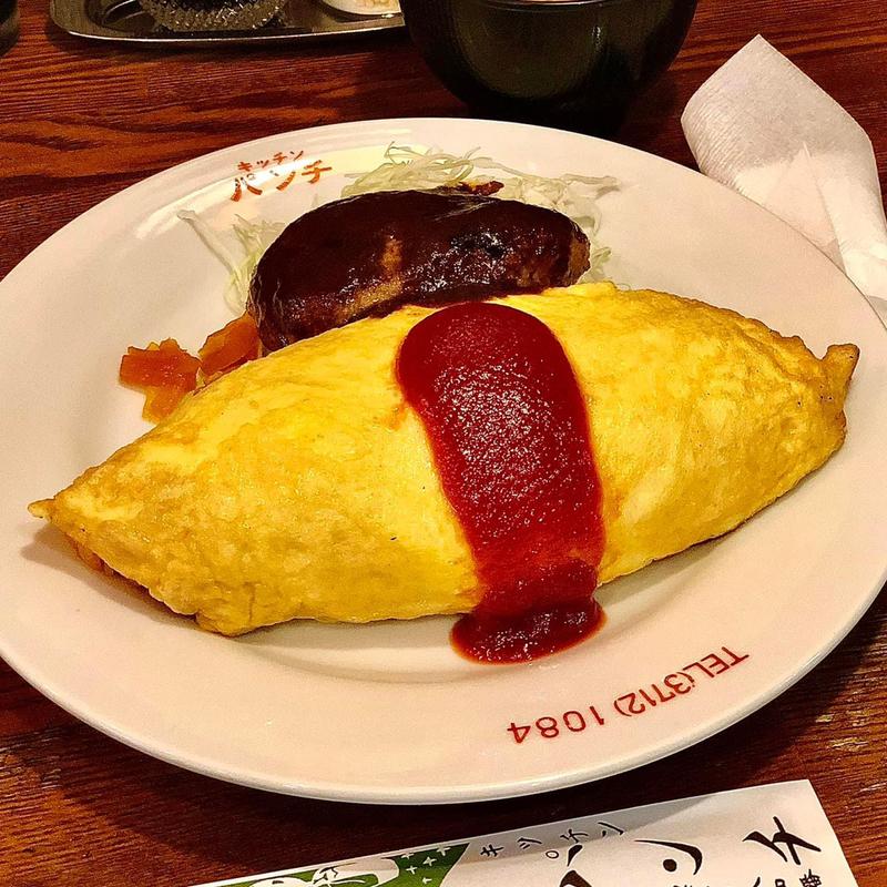 オムライス ハンバーグ(キッチンパンチ)