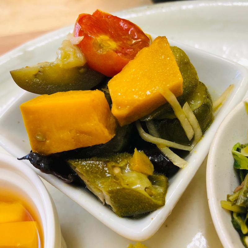 季節野菜の焼き浸し_薬膳ランチセット(薬膳料理 和幸)