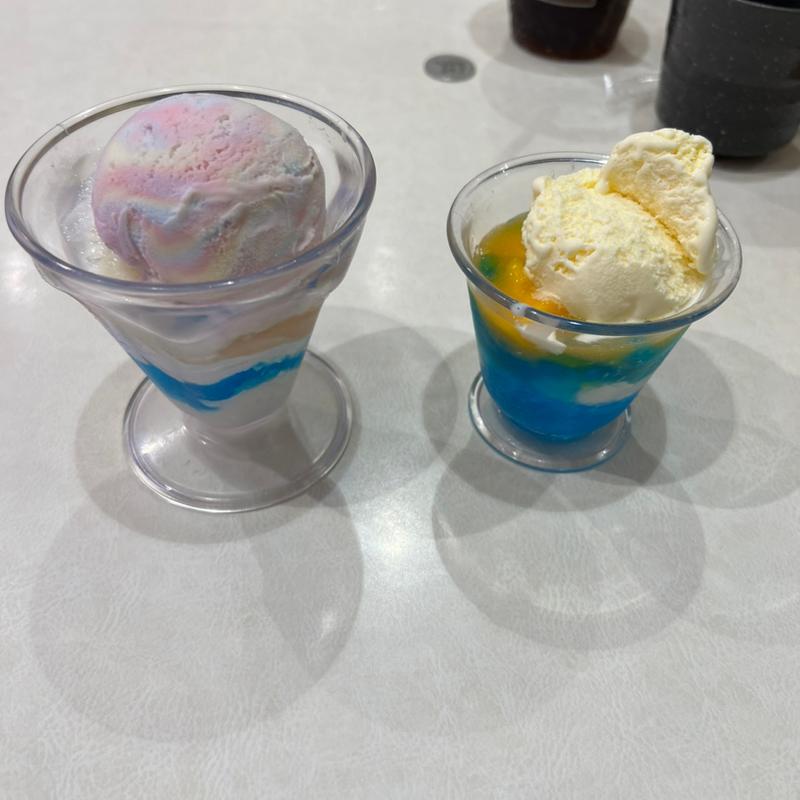 白桃とパステルアイスのメルヘンパルフェ　夏のさわやか青空ゼリー(はま寿司 足立花畑店  )