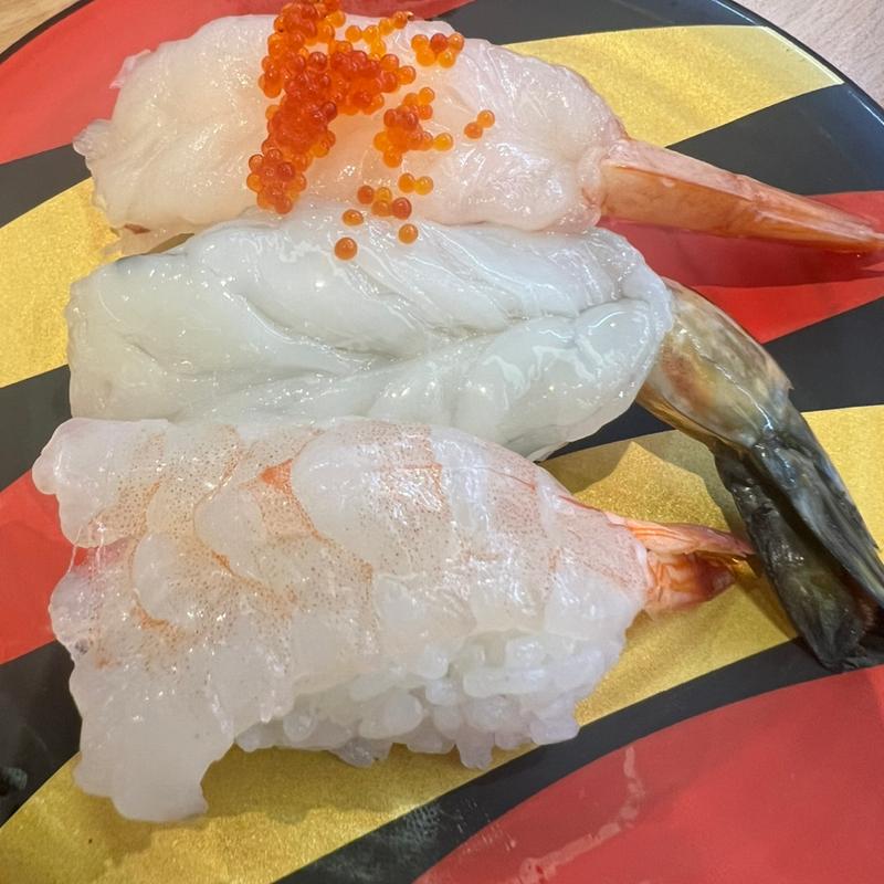 3種の生エビ食べ比べ(かっぱ寿司 三木店)