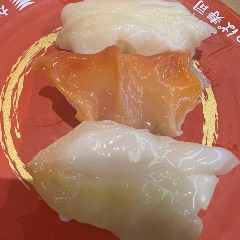 3種の貝食べ比べ(かっぱ寿司 三木店)