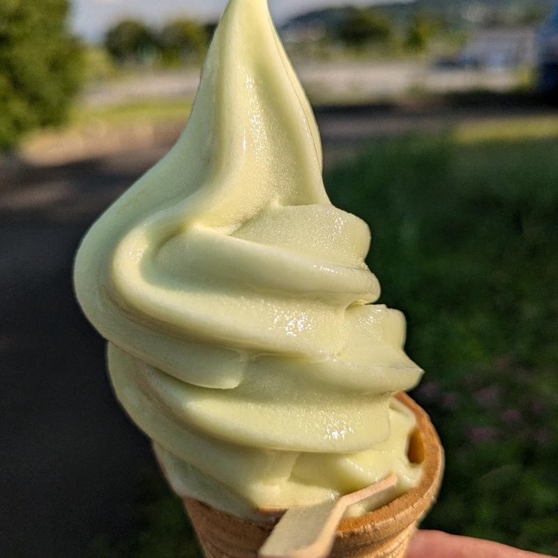シャインマスカットソフトクリーム（期間限定）(さがえサービスエリア 売店)