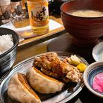 製造所定食（大粒餃子2個、タレザンギ1個）