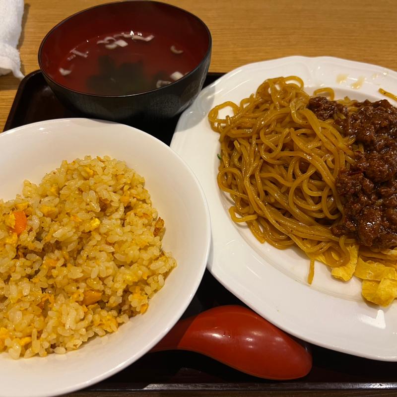 ジャージャー麺&ミニ炒飯(日本橋焼餃子 茅場町店)