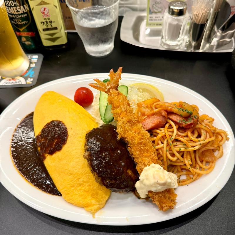 オムナポバーグエビフライ（大阪限定）(日本橋三代目 たいめいけん KITTE大阪店)