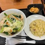 Aセット(②海鮮野菜タンメン+エビマヨ+半チャーハン+ドリンク)